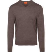 Sweater Suitable Merino Pullover V-Hals Taupe