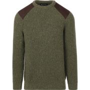 Sweater Barbour Trui Raisthorpe Lamswol Olijfgroen