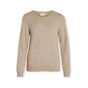 Trui Vila Noos Ril O-Neck Knit - Natural Melange