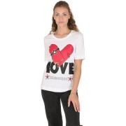 T-shirt Love Moschino Dames Skateboard Hart T-Shirt Wit