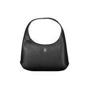 Handtas Tommy Hilfiger Kleine Hobo Tas voor Dames Zwart Kunstleer