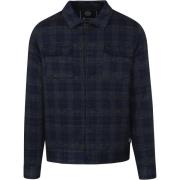 Sweater Blue Industry Overshirt Ruit Donkerblauw