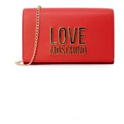 Tas Love Moschino Logo Chain Portemonnee in Rood