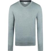 Sweater Mcgregor Trui Merinowol V-Hals Sage Groen