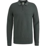 T-shirt Cast Iron Long Sleeve Half Zip Poloshirt Structuur Groen