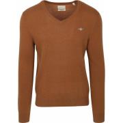 Sweater Gant Pullover V-Hals Woolblend Camel