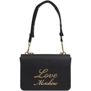 Tas Love Moschino zwarte leren schoudertas voor dames