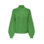 Trui Only Katia Life High Neck Knit - Green Bee