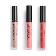 Lipgloss Makeup Revolution Set van 3 Matte Lipgloss - 101 Piece of Cak...