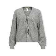 Trui Object Noos Flora RE Cardigan - Medium Grey Melange