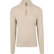 Trui Suitable Half Zip Pullover Boiled Wool Ecru