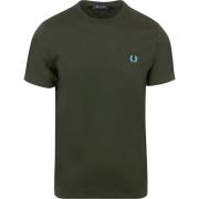 T-shirt Fred Perry Ringer T-Shirt Groen T61