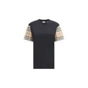 Overhemd Burberry Check Archive Sleeve Katoenen T-shirt met geribbelde...