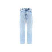 Broek Versace Rechte katoenen jeans met kenmerkende leren patch