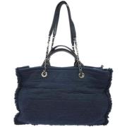 Schoudertas Chanel Fringe Canvas Tote Bag