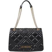 Tas Love Moschino Effen schoudertas met clipsluiting