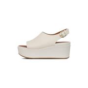 Sandalen FitFlop ELOISE BACK STRAP LEATHER WEDGES STONE