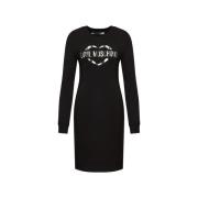 Jurk Love Moschino Hart Logo Mini Jurk Lange Mouwen