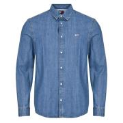 Overhemd Lange Mouw Tommy Jeans RGLR FIT SHIRT MID BLUE