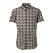 Overhemd Lange Mouw No Excess Short Sleeve Overhemd Print Groen