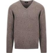 Sweater William Lockie Pullover Lamswol Vole Bruin Grijs