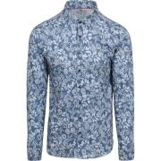 Overhemd Lange Mouw Desoto Overhemd Denim Bloem Blauw