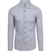 Overhemd Lange Mouw Desoto Overhemd Print Bloem Blauw Beige