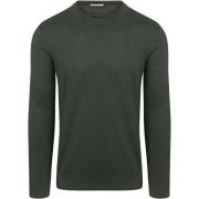 Sweater Knowledge Cotton Apparel Pullover Wol Donkergroen