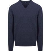 Sweater William Lockie V-Hals Lamswol Indigo Melange