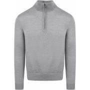 Sweater Suitable Merino Half Zip Trui Grijs