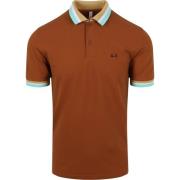 T-shirt Sun68 Poloshirt Multistripes Bruin