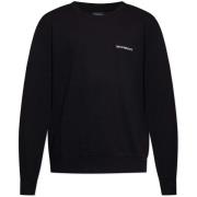 Sweater Emporio Armani Embroidered Logo Lounge Sweatshirt Black