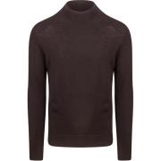 Sweater Profuomo Turtleneck Trui Merino Donkerbruin