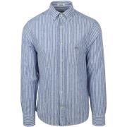 Overhemd Lange Mouw Gant Casual Overhemd Streep Linnen Blauw
