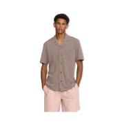 Overhemd Lange Mouw Rvlt Revolution Jacquard Cuban Shirt 3175 - Brown
