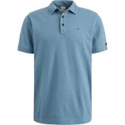 T-shirt Cast Iron Polo Popcorn Structure Blauw