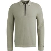 Trui Cast Iron Long Sleeve Half Zip Poloshirt Structuur Lichtgroen