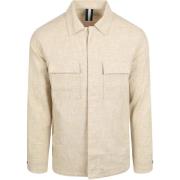 Sweater Profuomo Overshirt Linnen Blend Beige