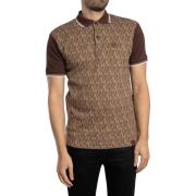 Polo Shirt Korte Mouw Trojan Poloshirt met schaakbordruit en jacquardp...