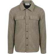 Sweater Suitable Overshirt Wool Blend Olijfgroen