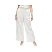 Broek Vila Lania Wide Trousers - Snow White