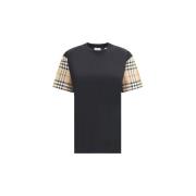Overhemd Burberry Contrasterende mouw TShirt Check Style