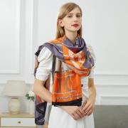 Sjaal V 1969 Zijden stola Arancia Sella