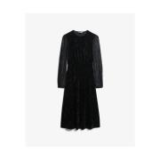 Jurk Superdry Robe mi-longue manches en dentelle en velours femme