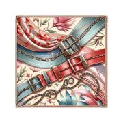 Sjaal V 1969 Big Belts zijden carré