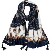 Sjaal Alberto Cabale Navy Blue Athéna katoenen stole