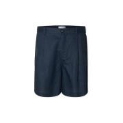 Korte Broek Selected Loose Shorts - Wyatt Linen - Outer Space