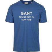 T-shirt Gant T-shirt Graphic Logo Rich Blauw