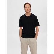 Trui Selected 16090124 LAKE LINEN POLO-BLACK