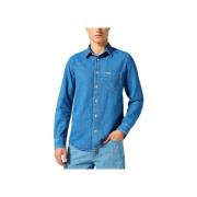 Overhemd Lange Mouw Wrangler 112357191-MID STONE